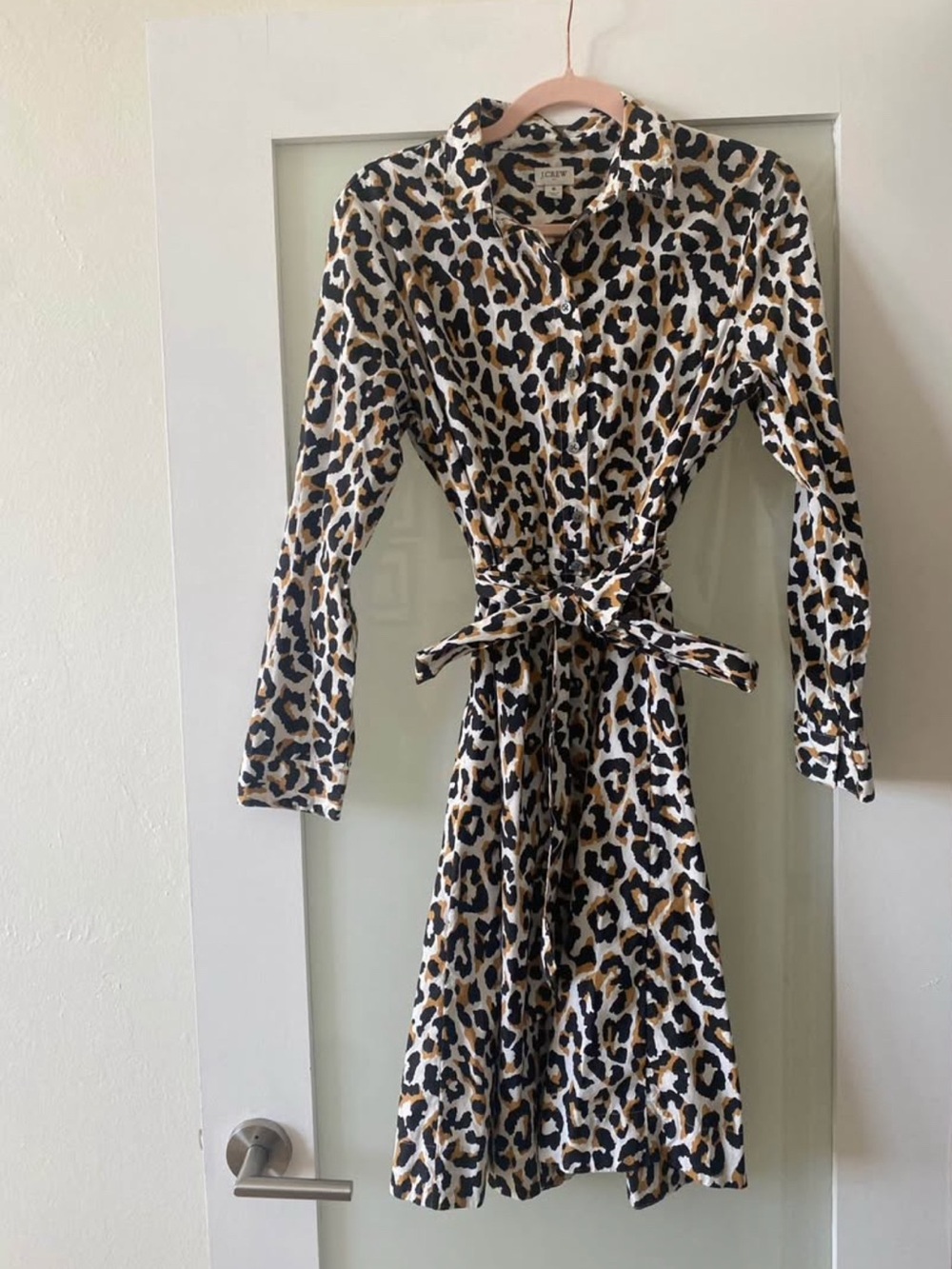 Like-New JCrew Leopard Print Shirt Dress Size 8